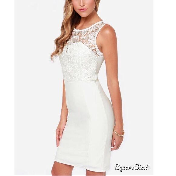 Lulu’s moon ivory chasing dreams midi dress S nwt - Picture 3 of 5